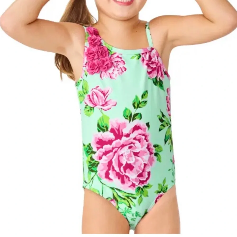 Gymboree Girls Floral One Piece Bathing Suit